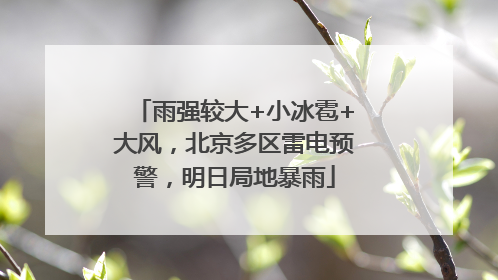 雨强较大+小冰雹+大风，北京多区雷电预警，明日局地暴雨