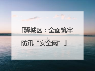 驿城区：全面筑牢防汛“安全网”