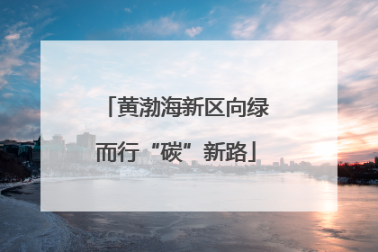 黄渤海新区向绿而行“碳”新路