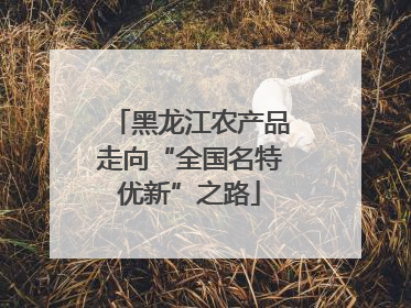黑龙江农产品走向“全国名特优新”之路
