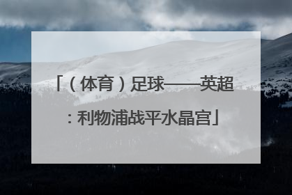 （体育）足球——英超：利物浦战平水晶宫