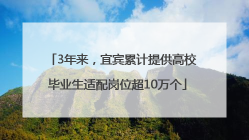 3年来，宜宾累计提供高校毕业生适配岗位超10万个