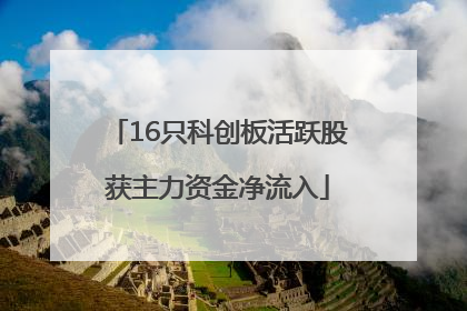 16只科创板活跃股获主力资金净流入