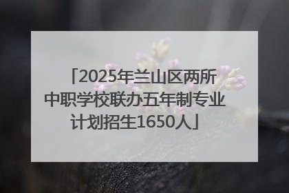 2025年兰山区两所中职学校联办五年制专业计划招生1650人