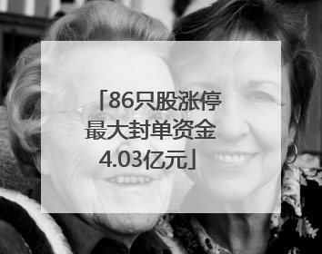 86只股涨停 最大封单资金4.03亿元