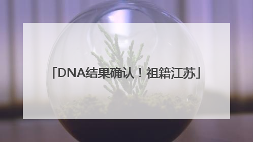 DNA结果确认！祖籍江苏