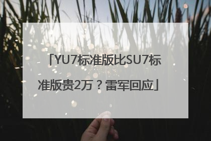 YU7标准版比SU7标准版贵2万？雷军回应